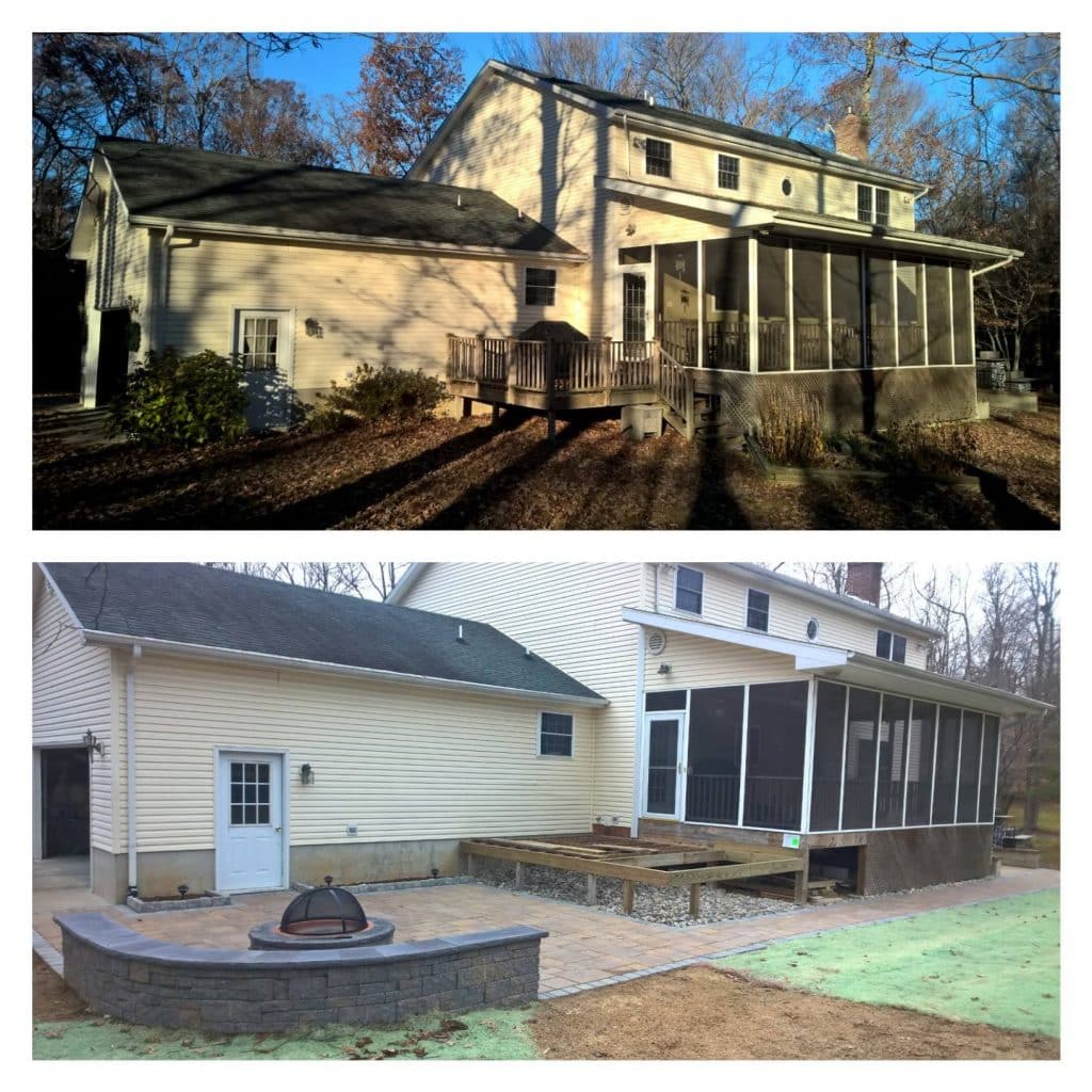 before and after pics with installation of new patio