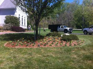 landscaping being done front yard