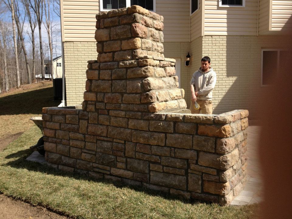 picture of back of outdoor fireplace