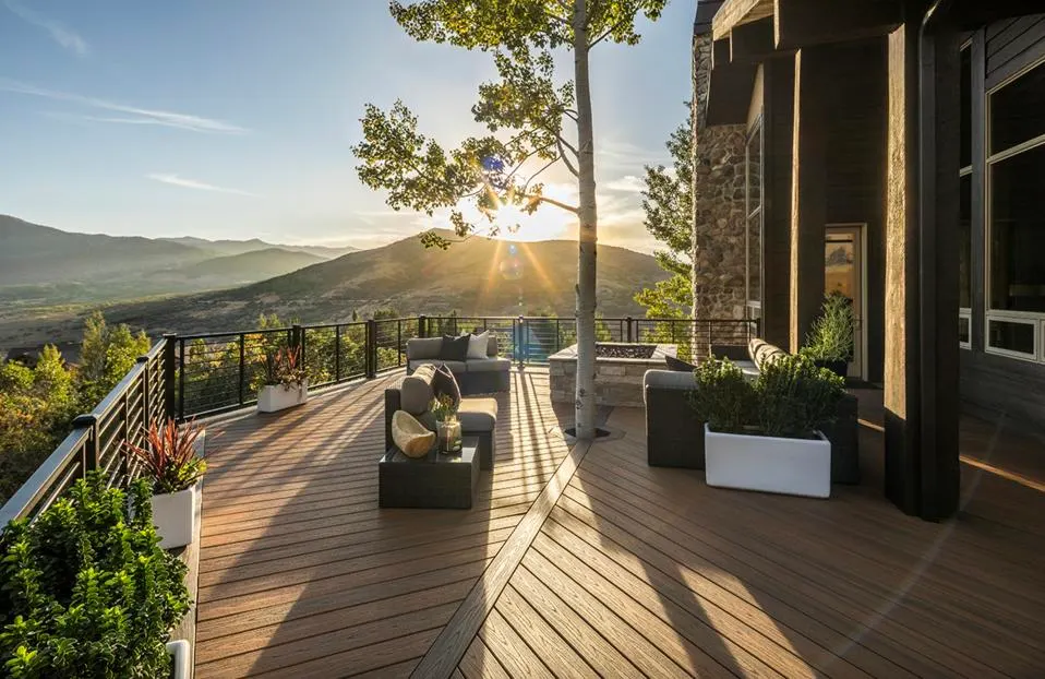 picture of trex deck in mountains