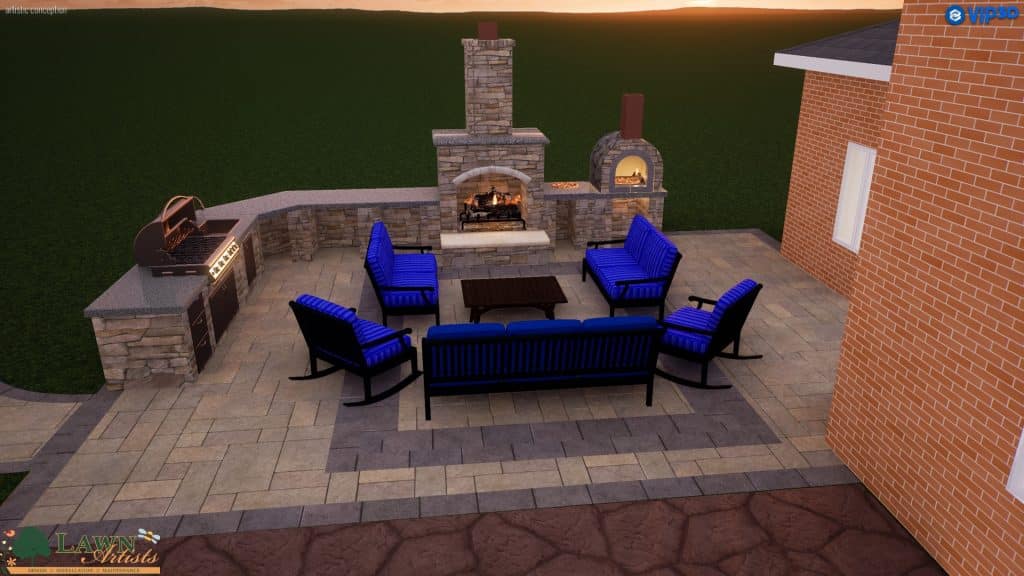 3d rendering of outdoor patio/kitchen design