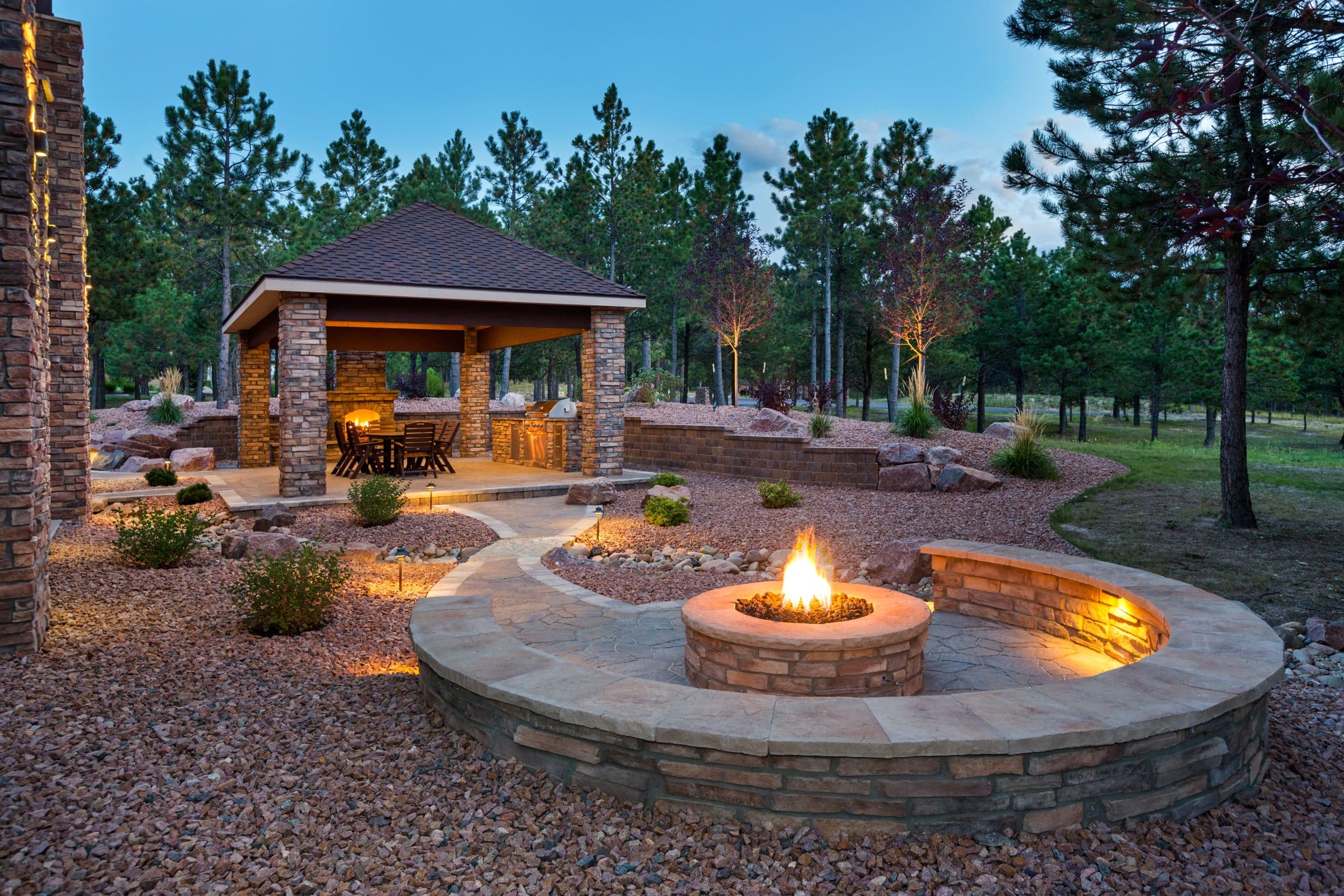 Picture of firepit, outdoor covered patio